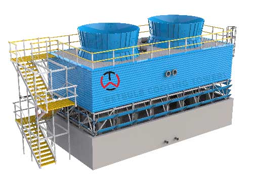 pultruded cooling towers double cell